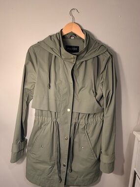 Vintage Nuage Olive Green Hooded Utility Parka Jacket – Size M